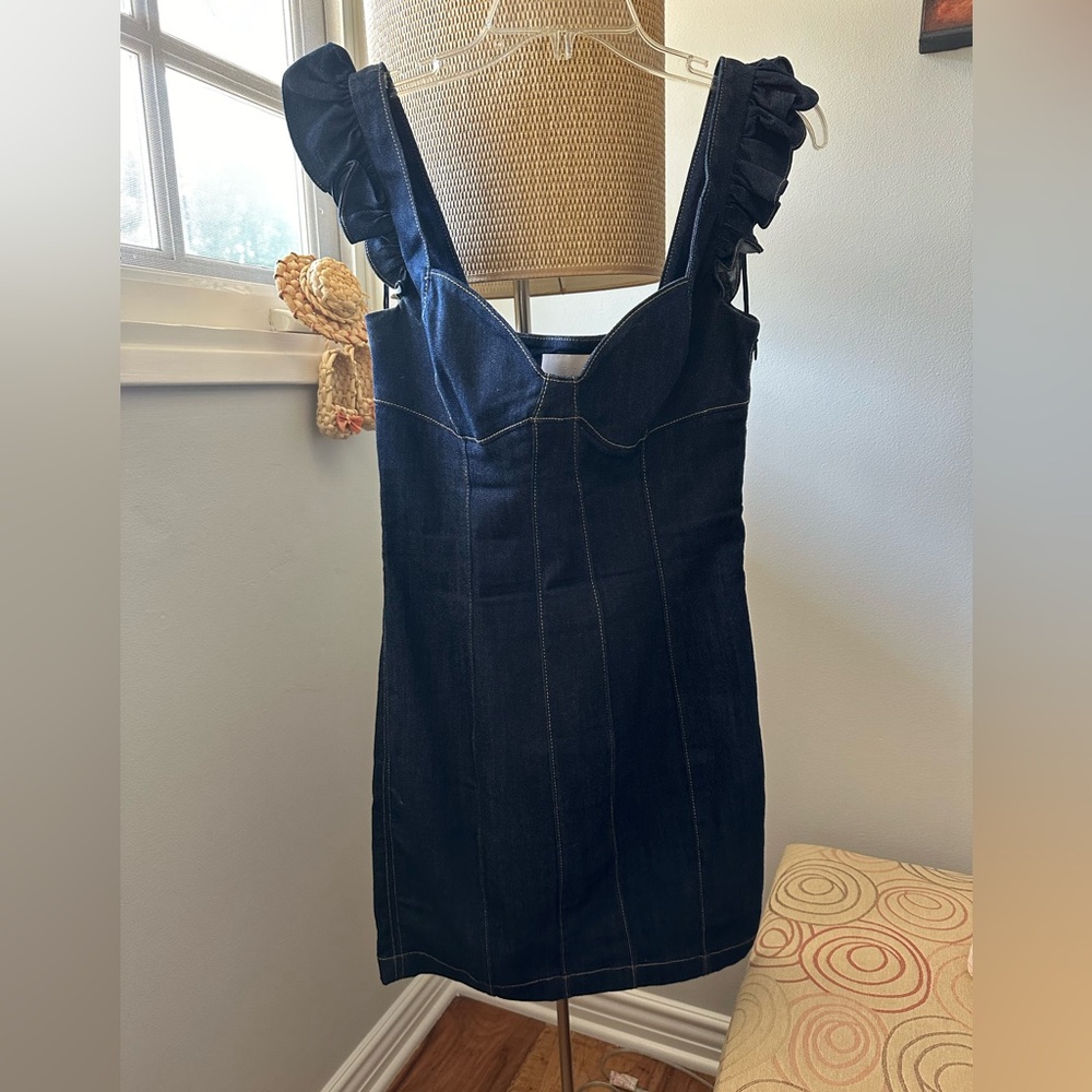 Dark blue denim dress sz 6 or S. Like new in excellent condition.